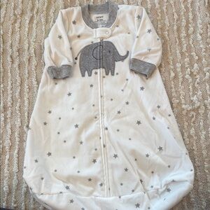 Carter's Gray and White Sleep Sack with Elephant Design